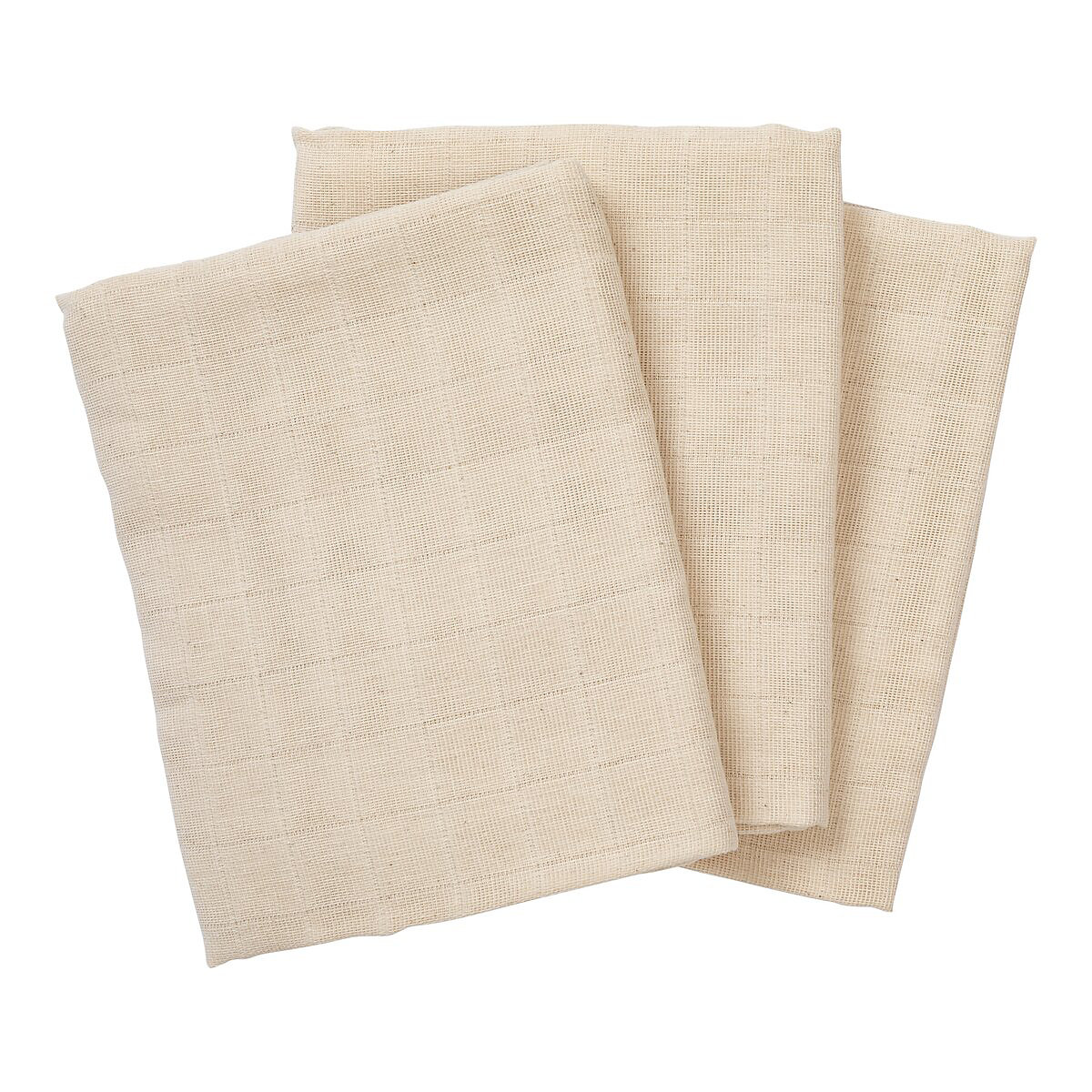 3er-Pack Mullwindel ungebleicht 80x80 cm