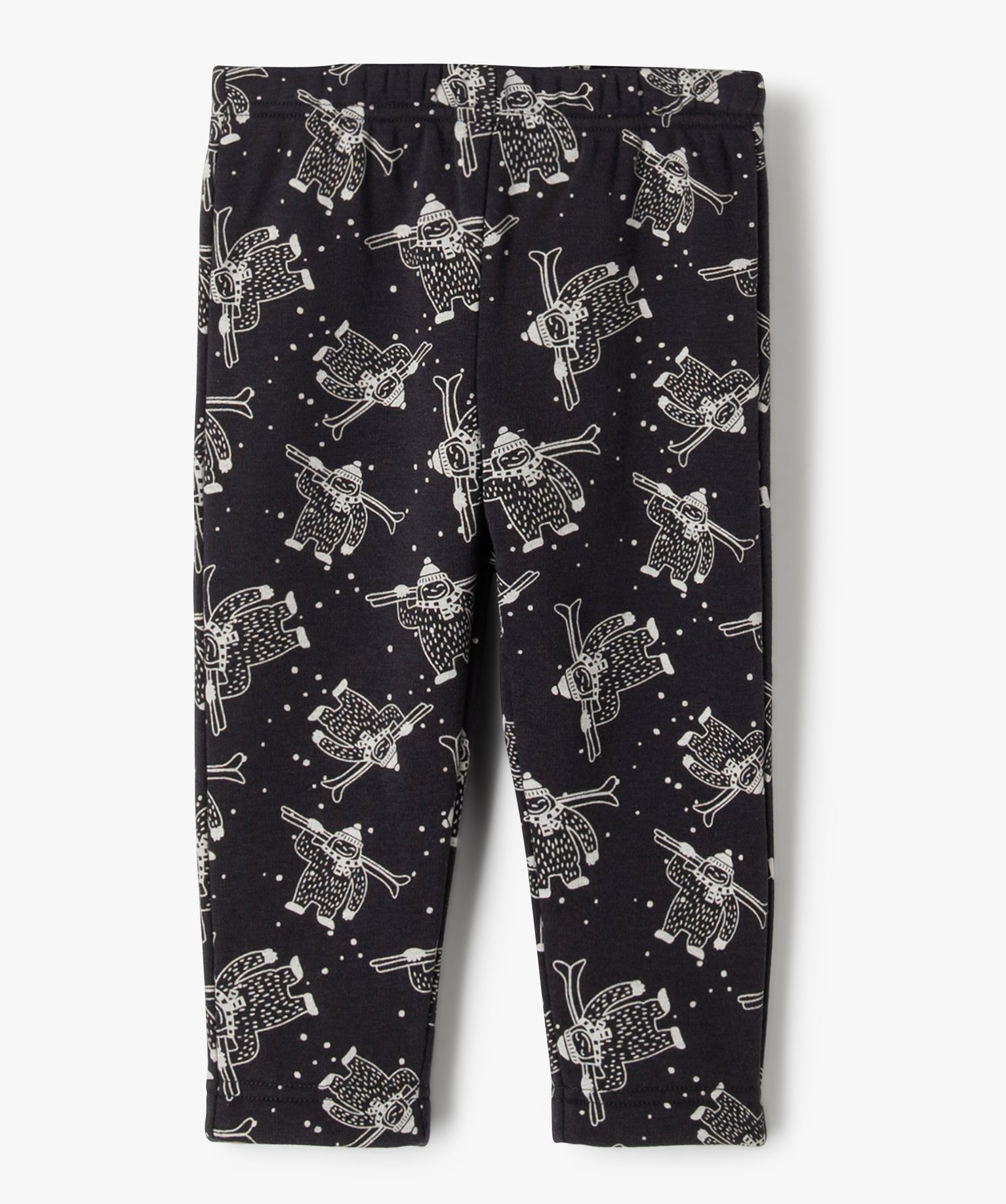 Pantalon bébé Garçon en maille avec intérieur peluche noir | GEMO
