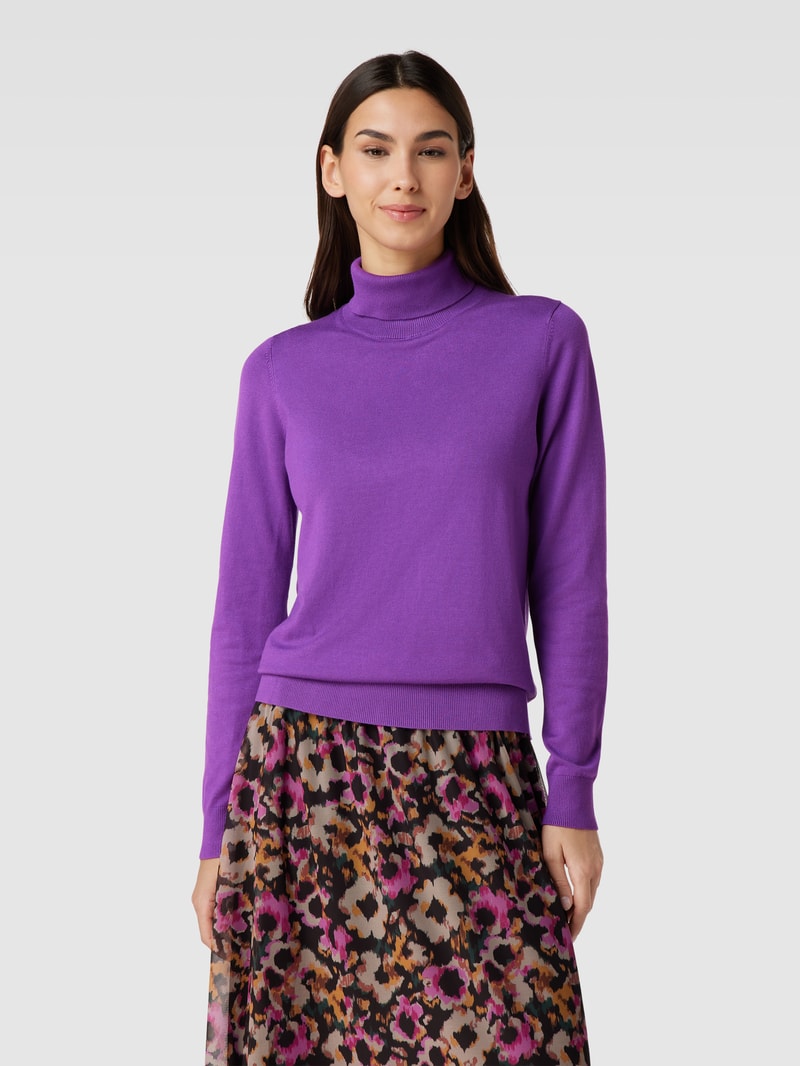 Strickpullover mit Turtleneck in purple
