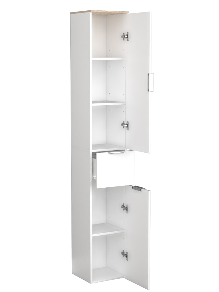 VCM  Holz Badmöbel Badschrank Hochschrank Donali in Weiß / Sonoma-Eiche günstig kaufen onesize