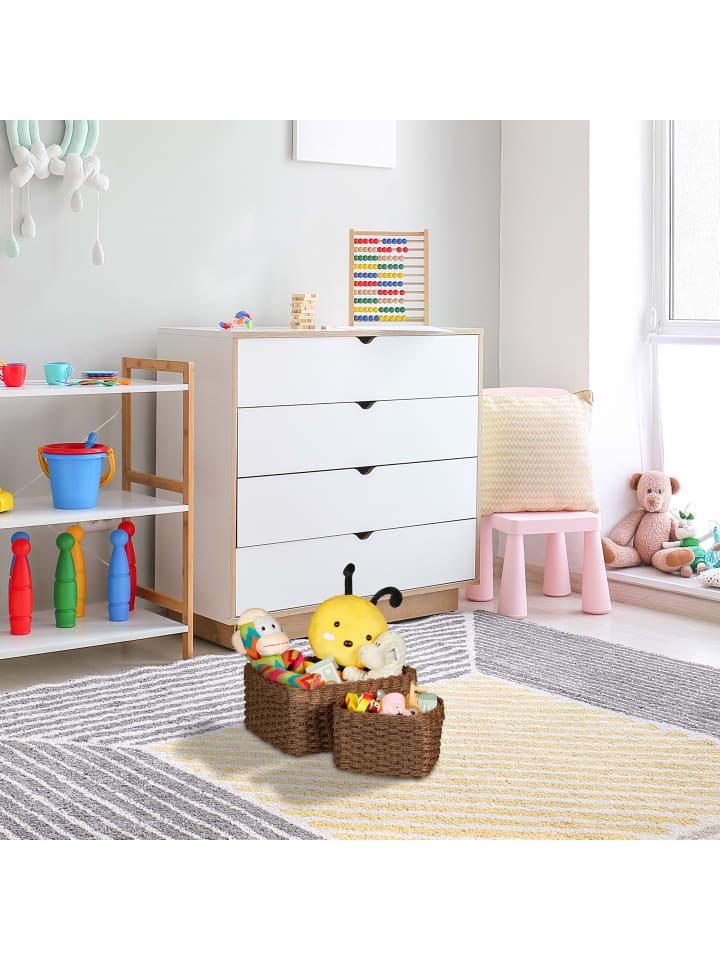relaxdays 3-tlg. Aufbewahrungskorb Set in Braun günstig kaufen onesize