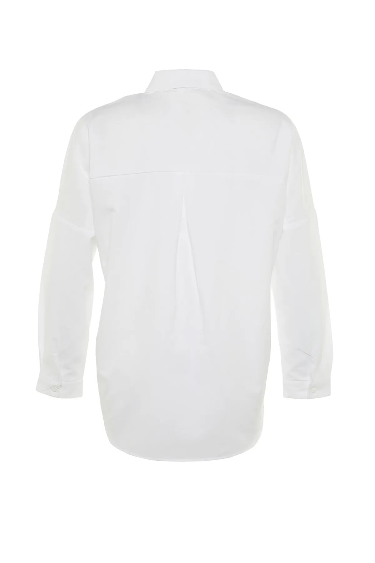 Trendyol Collection  Ecrufarbenes Oversize-Hemd aus Baumwolle – weite Passform, gewebt, TWOSS22GO0669