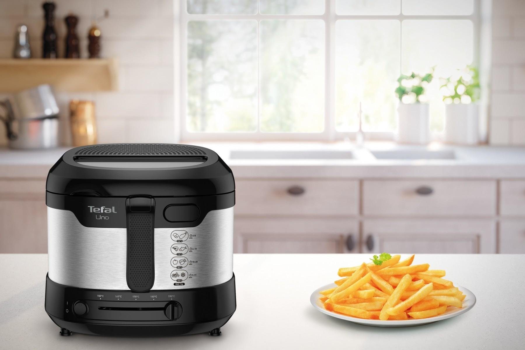 Tefal Fritteuse FF 215D Uno M, 1600 W, 1,8 Liter, Antihaft-Versiegelung, Thermostat, kompakt, große Kapazität
