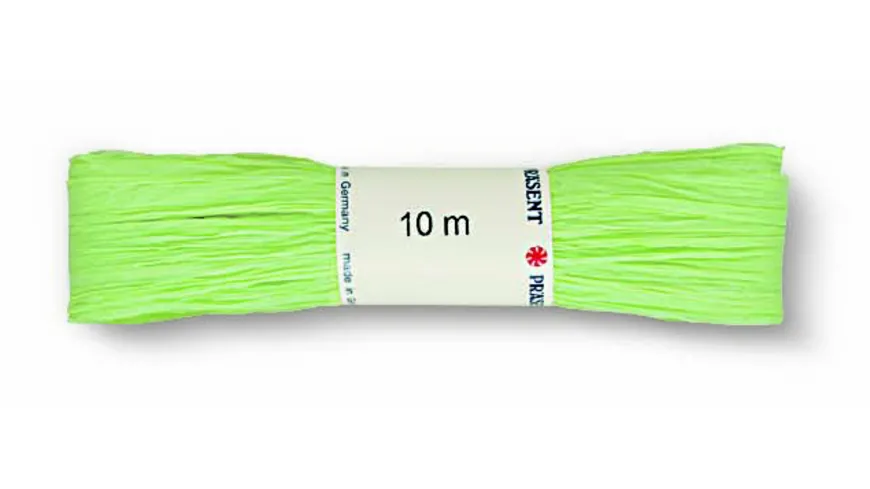 PRÄSENT Raffia Bastband Strängchen hellgrün 10 m