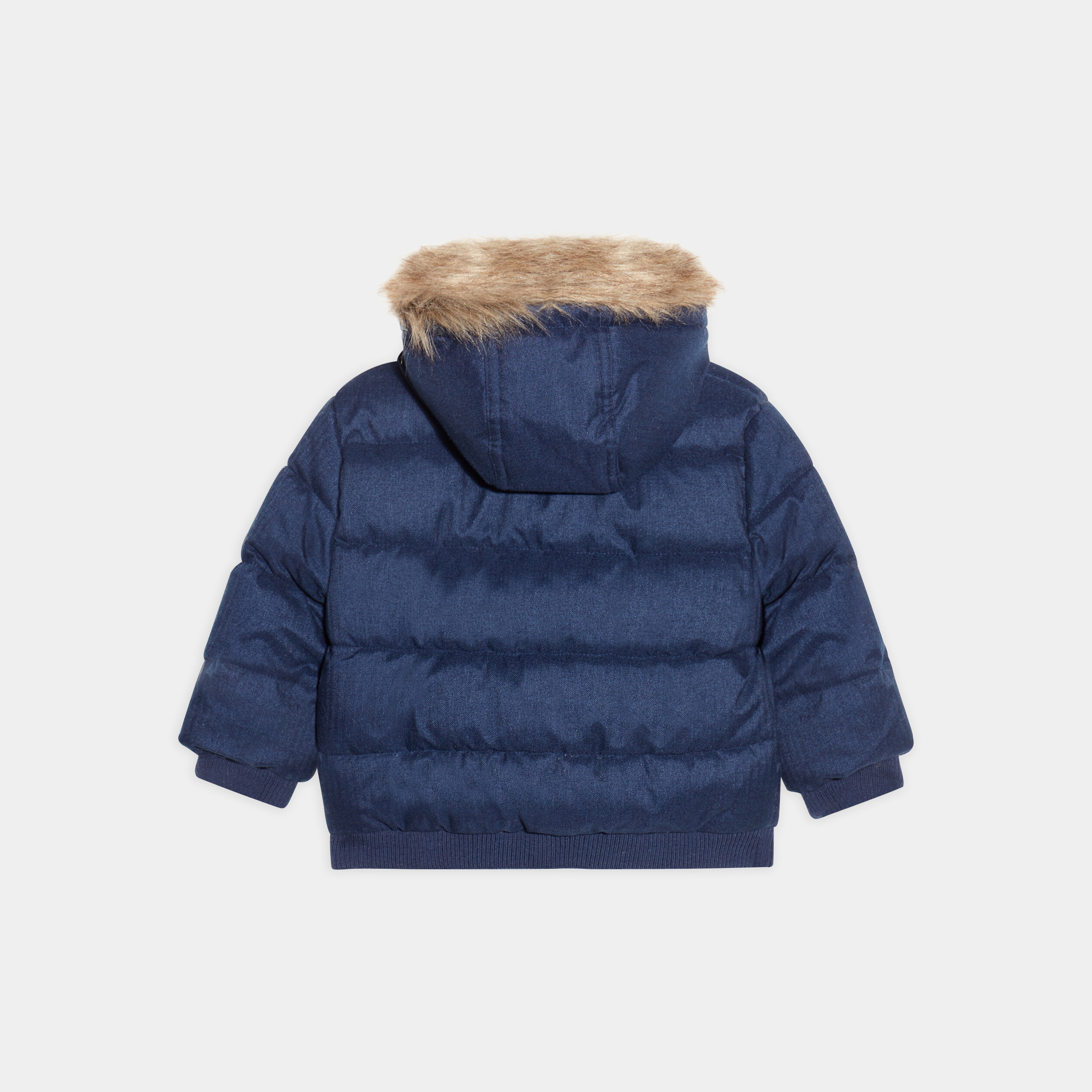Doudoune courte à capuche bleu bébé garçon | La Halle
