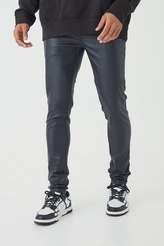 Beschichtete Skinny Twill-Hose