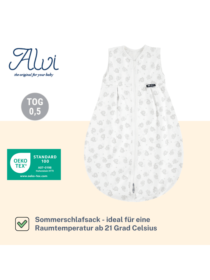 Alvi Mäxchen Sommer Schlafsack light Exclusiv in Streifenfant Silber 865-9 günstig kaufen 110