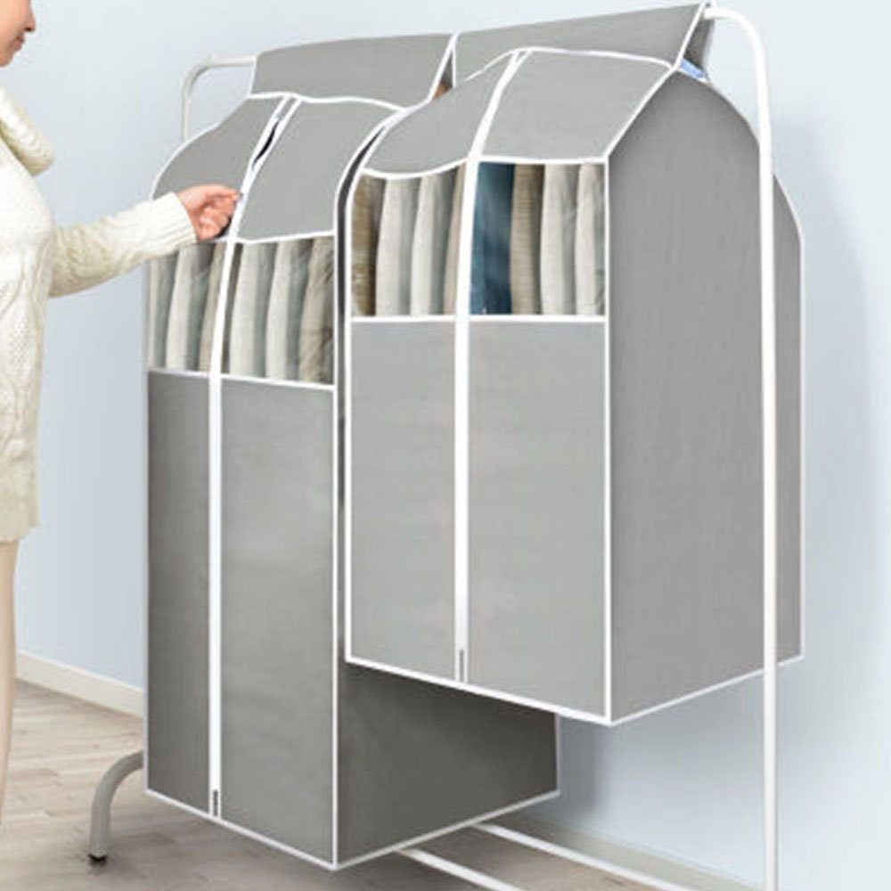 Devenirriche Kleidersack Hängende Kleidertasche Kleidersack Organizer Aufbewahrung 100CM grau