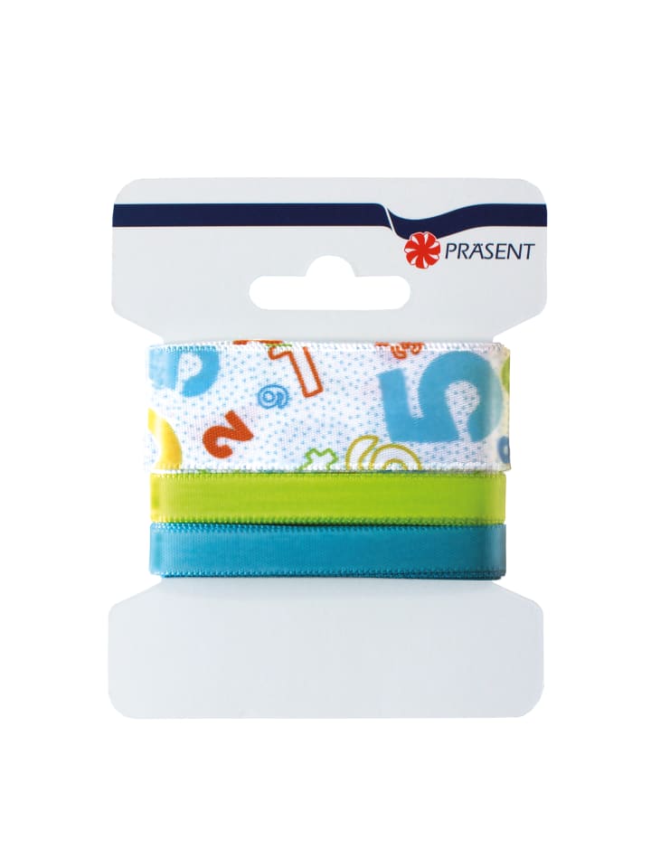 ROTH Schleifenband Numbers-Blau, 2,5/1/1 cm x 4,5m gesamt in Hellblau günstig kaufen onesize