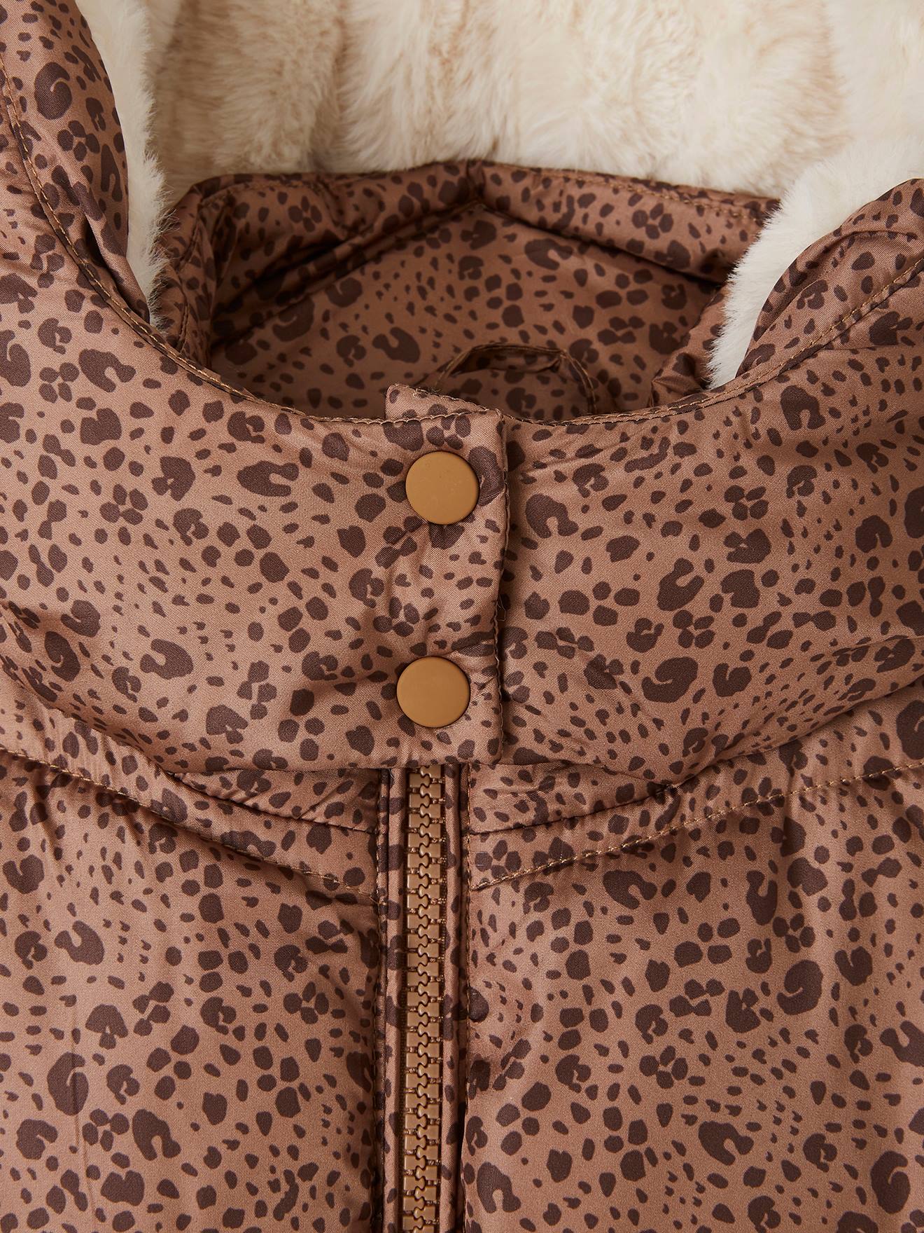 Vertbaudet Mädchen Winterjacke mit Recycling-Polyester - braun bedruckt