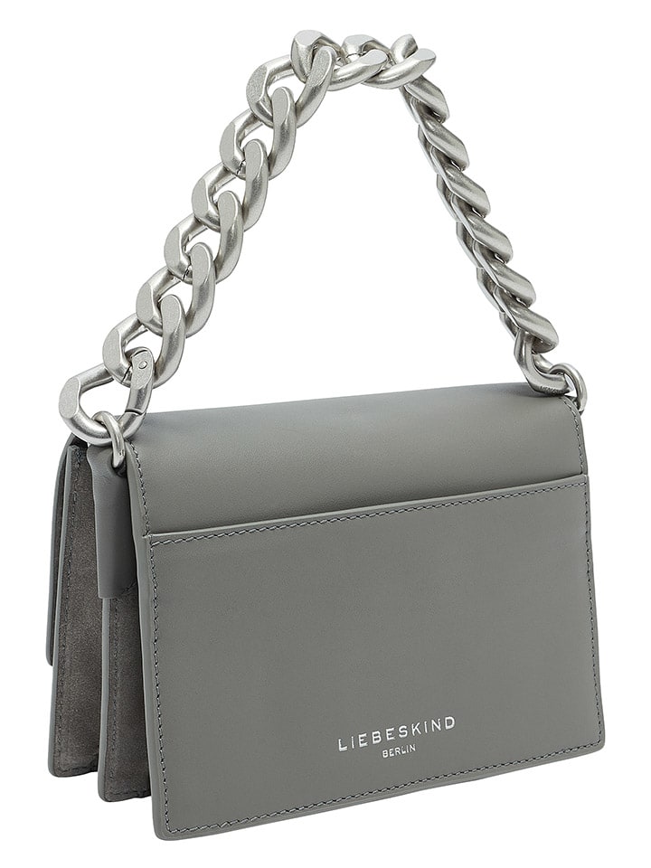LIEBESKIND BERLIN Leder-Umhängetasche in Grau - (B)24,5 x (H)12,5 x (T)17 cm günstig kaufen onesize