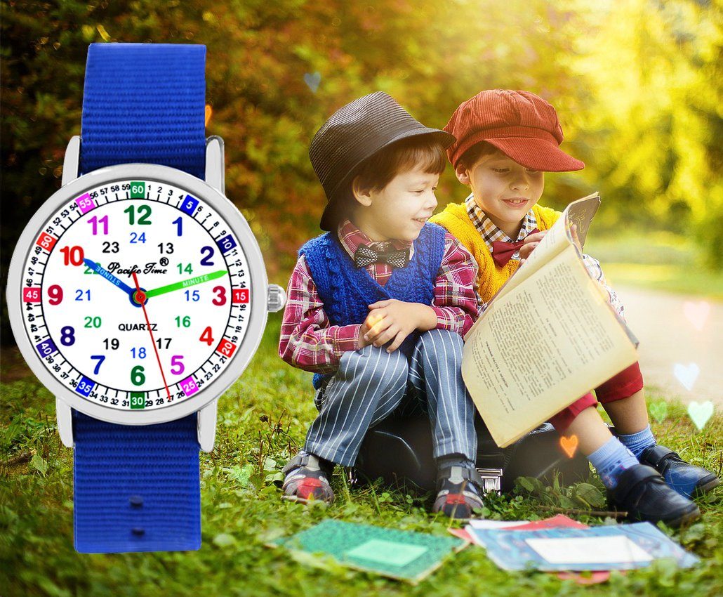 Pacific Time Quarzuhr Kinder Armbanduhr Lernuhr Wechselarmband, Mix und Match Design - Gratis Versand