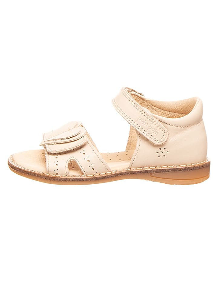POM POM Leder-Sandalen in Creme günstig kaufen 29