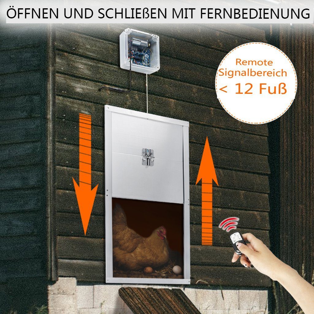 Insma Hühnerstall, Automatische Hühnertür mit Zeitgeber, Lichtsensor und Fernbedienung