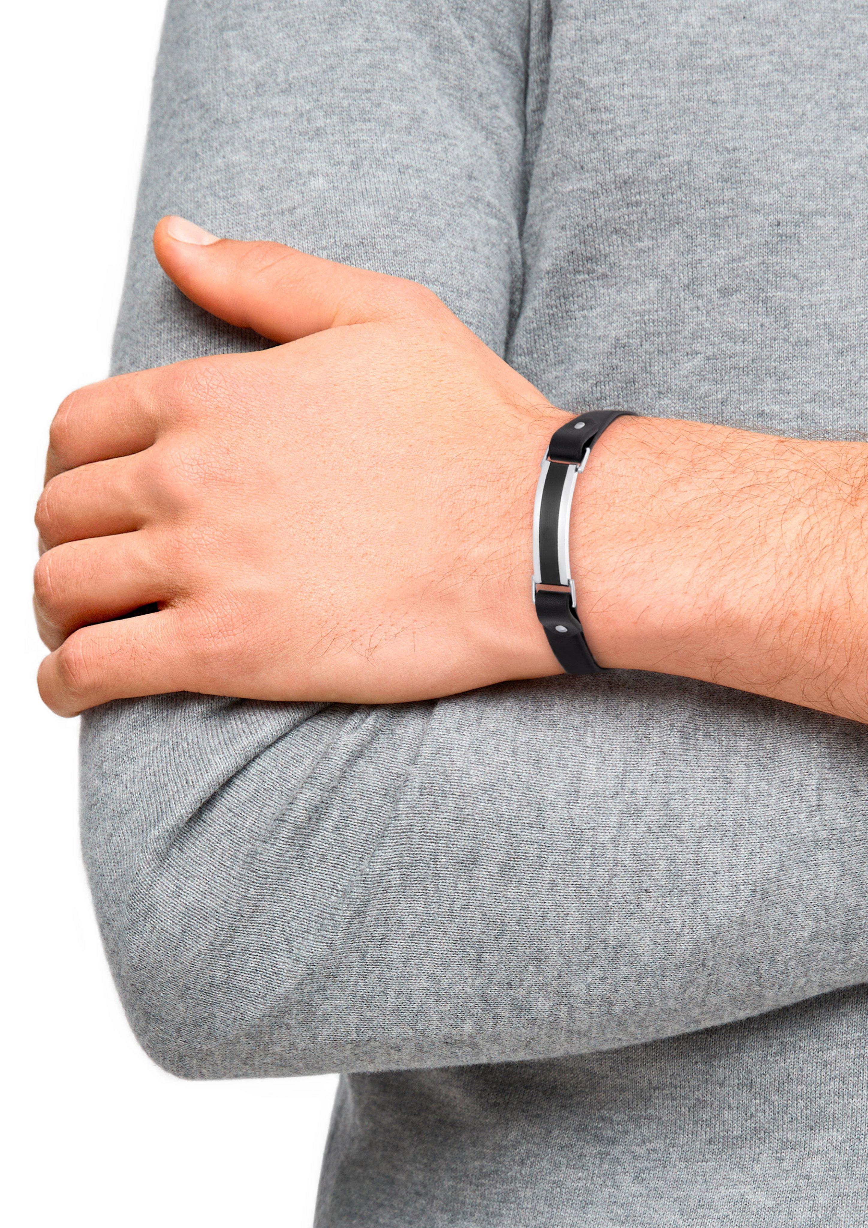 Lederarmband mit Ident-Platte  6008071-94B0