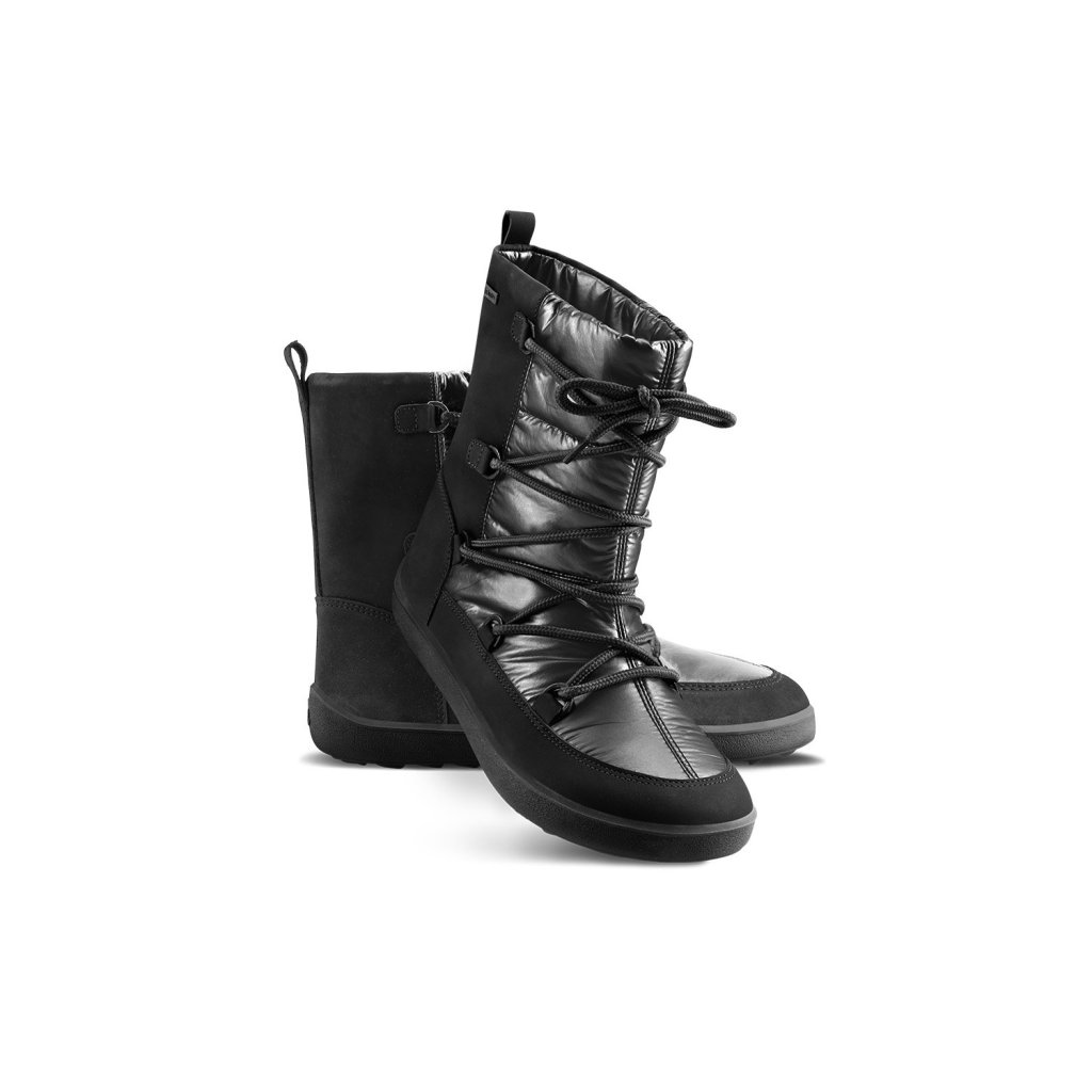 Be Lenka Snowfox Woman Black schwarze Barfuß-Schneestiefel