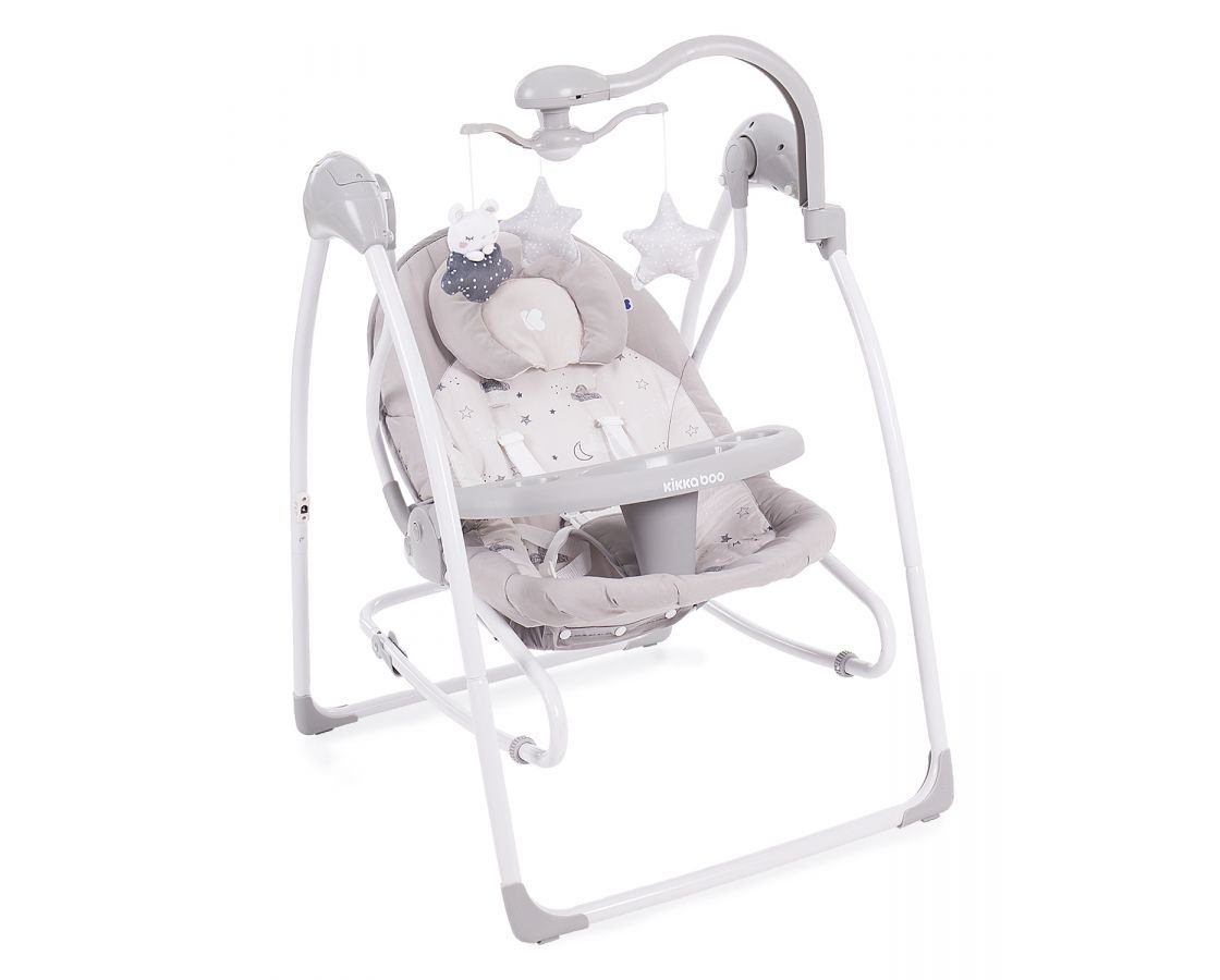 Kikkaboo Babywippe Babywippe Mia Stella 2 in 1, Schaukelstuhl Musik verstellbare Rückenlehne