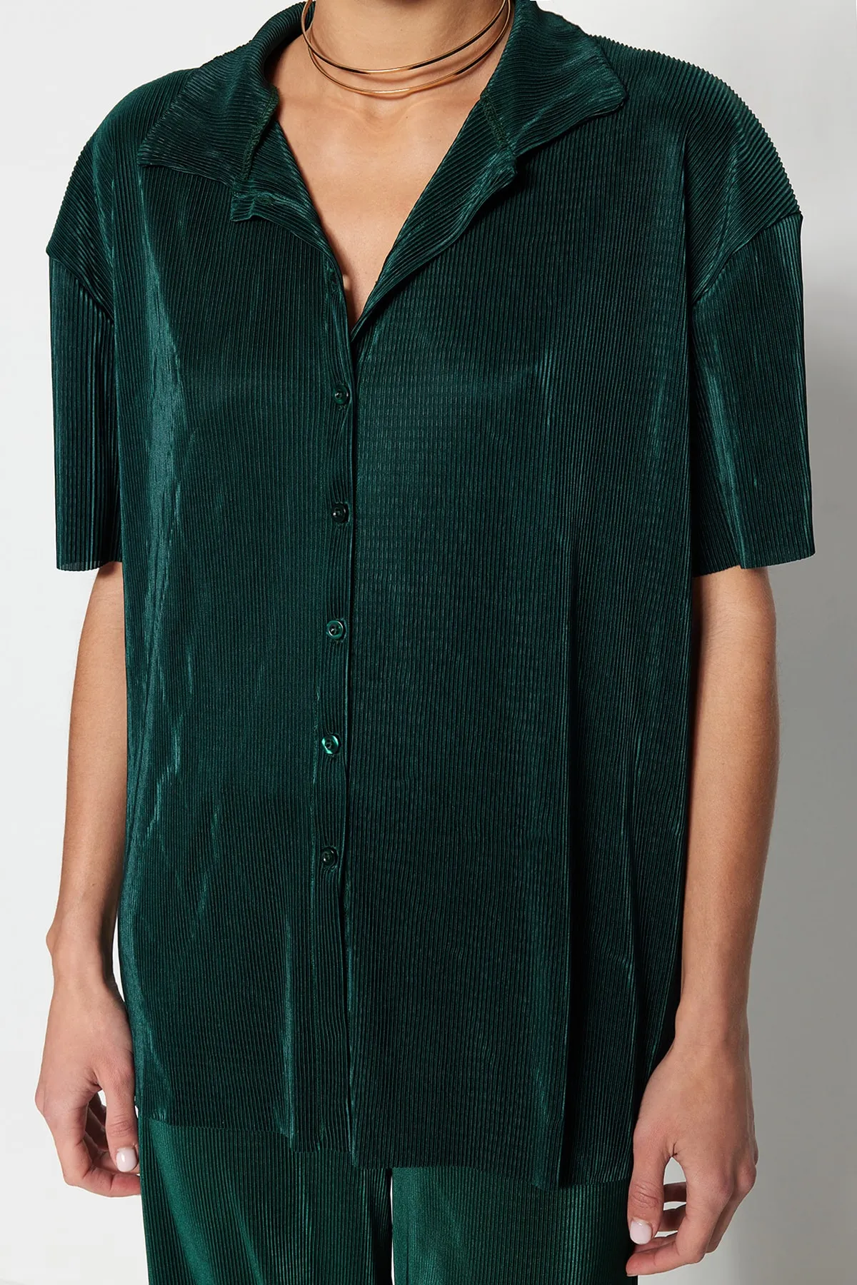 Trendyol Collection  Hemd - Grün - Relaxed Fit