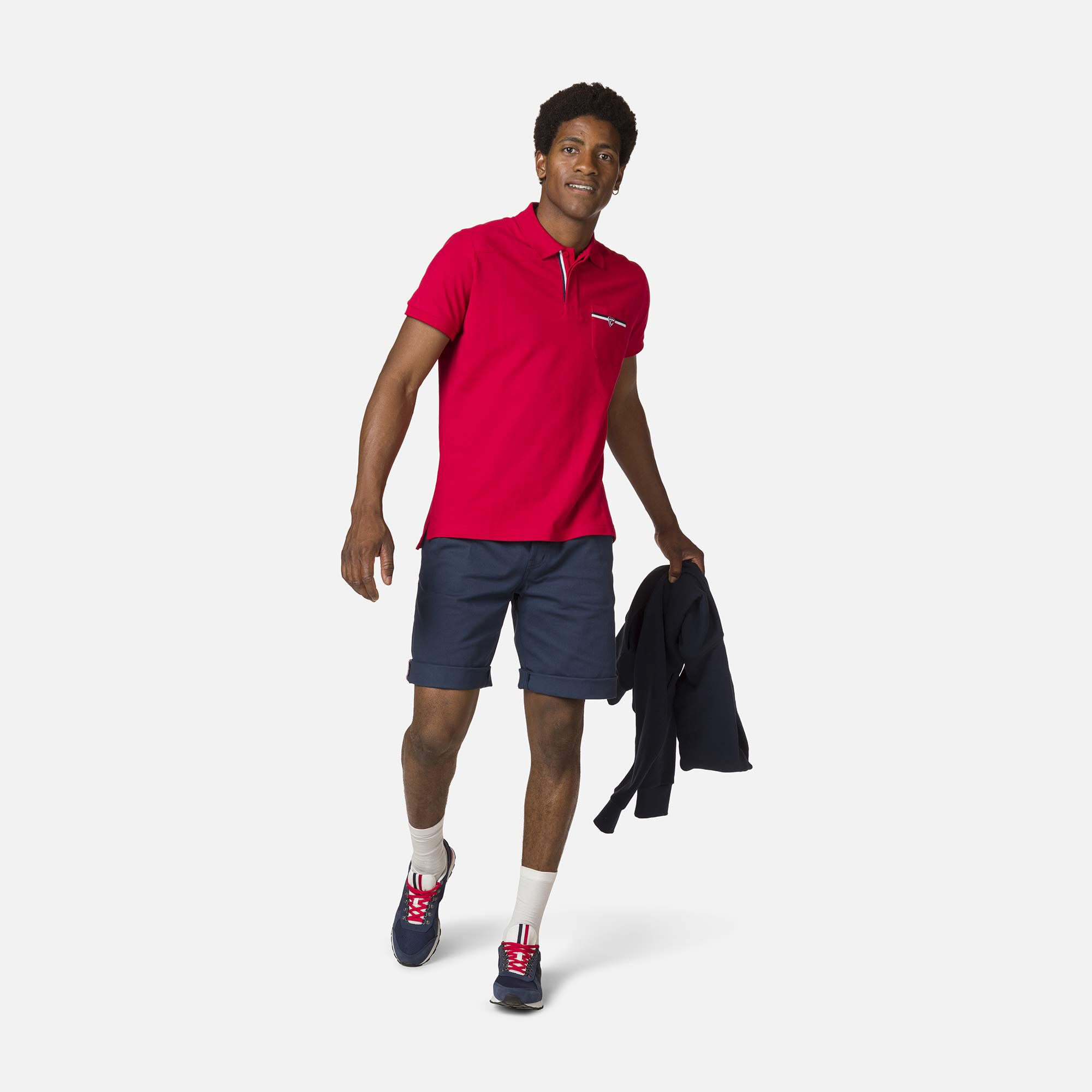 Polo logo à poche homme