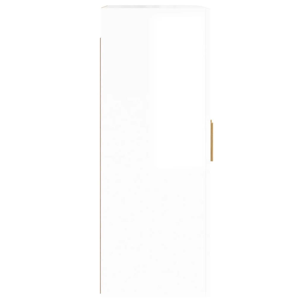 vidaXL Sideboard Wandschränke 2 Stk. Hochglanz-Weiß Holzwerkstoff (2 St)