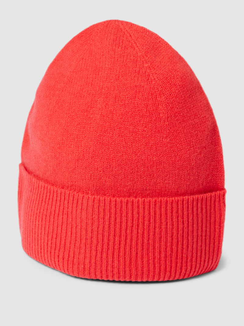 Beanie mit breitem Umschlag in rot
