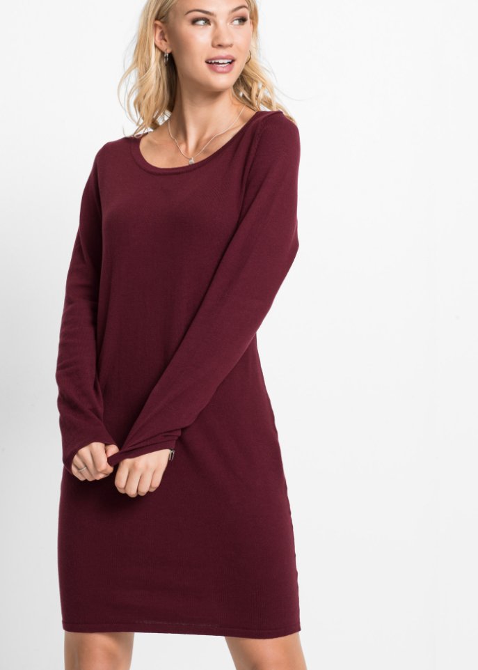 Strickkleid mit legerem Schnitt