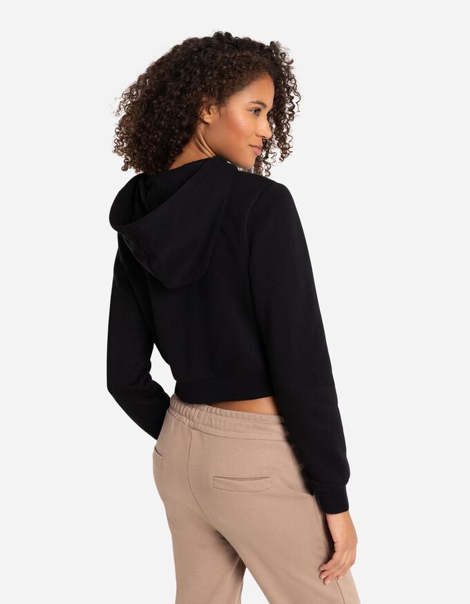 Cropped Sweatjacke - einfarbig