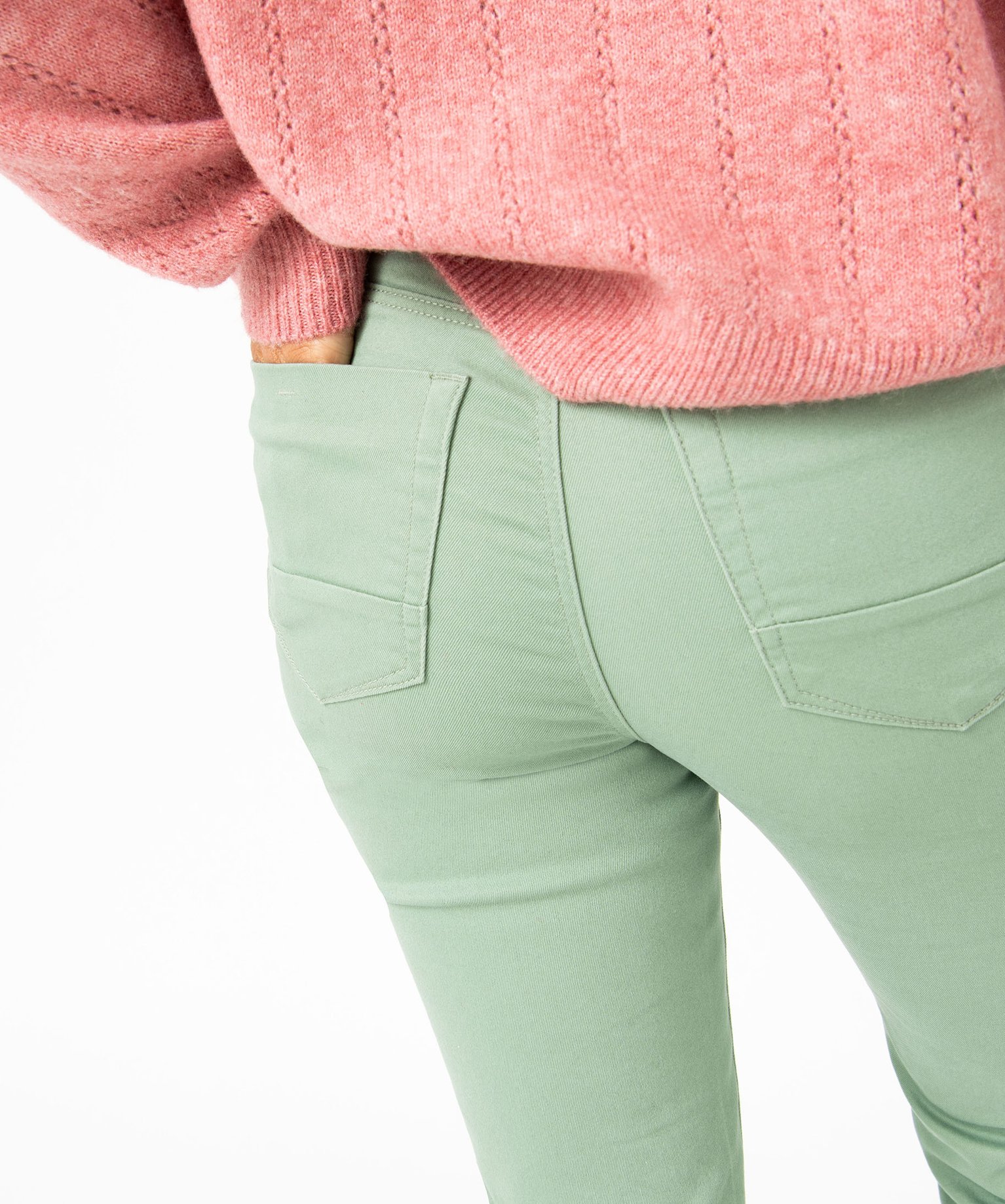 Pantalon femme coupe Regular taille normale vert | GEMO