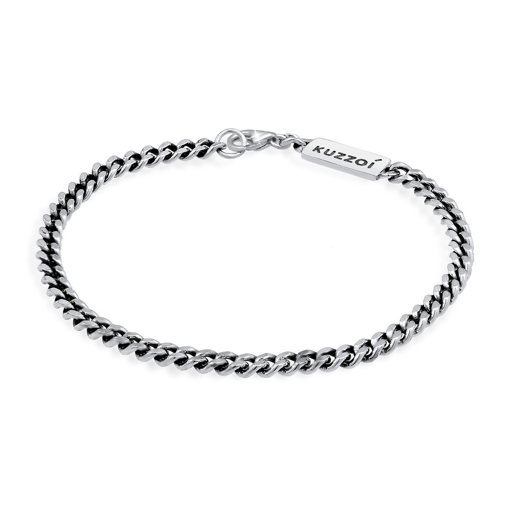KUZZOI KUZZOI Bracelet Chaîne de Réservoirs Massif Trend Bracelet Homme - (925/1000) Arg Bracelet