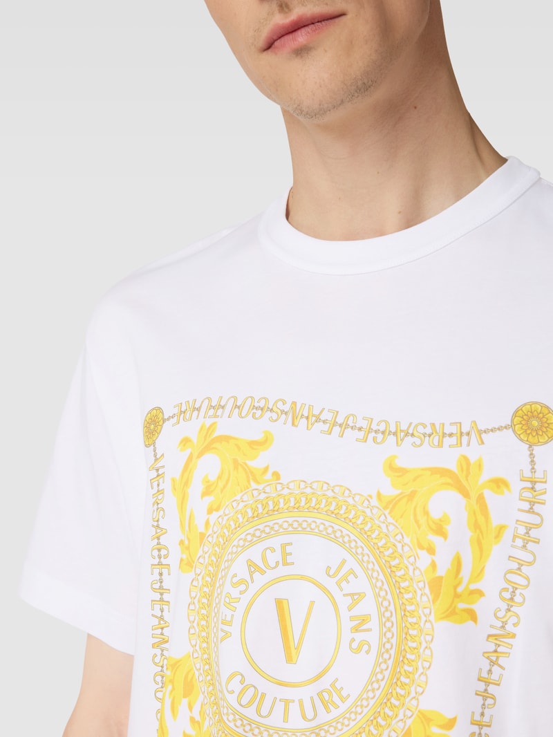 T-Shirt mit Motiv-Print in weiß