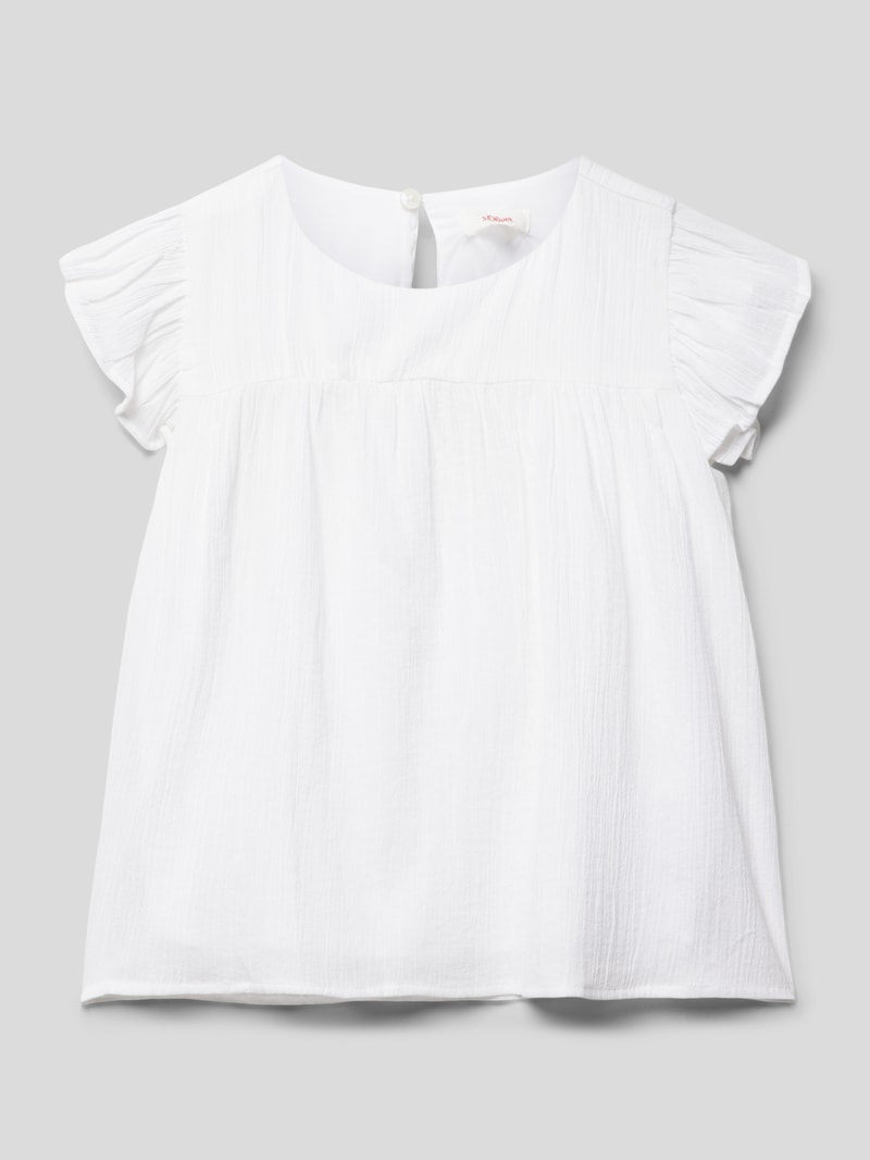 Blusenshirt mit Volantärmeln in weiß