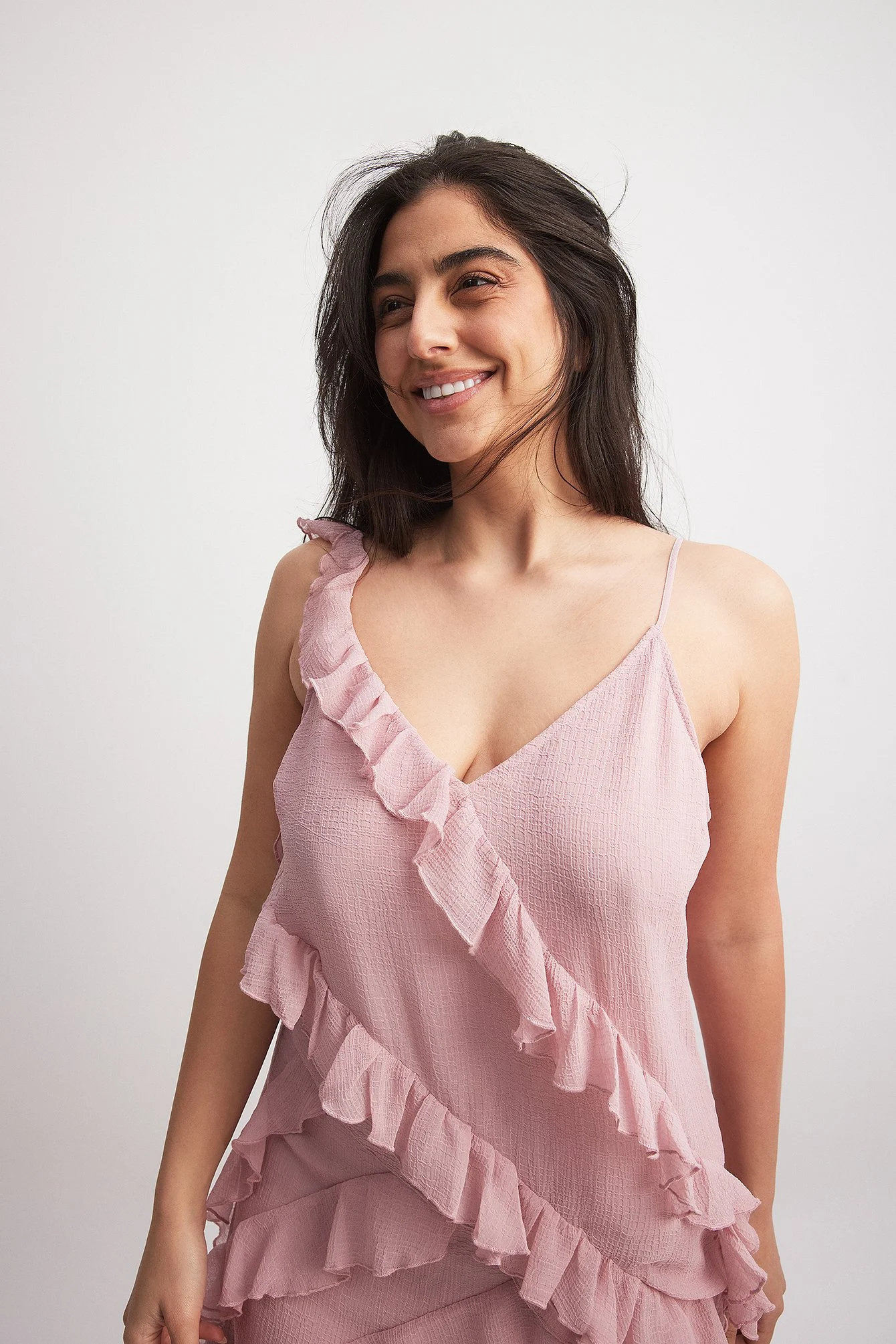 Chiffon-Singlet mit Rüschendetail