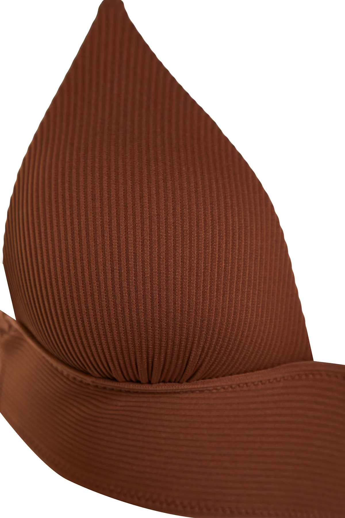 Trendyol Collection  Braunes dreieckiges Push-up-Bikinioberteil mit Struktur TBESS21BU0010