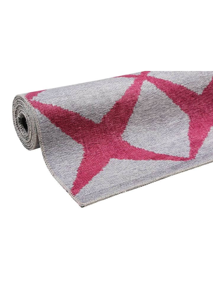 ESPRIT Kurzflorteppich CALEDON in grau rot günstig kaufen