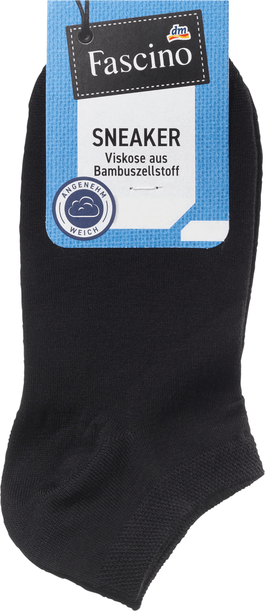 Sneaker Socken mit Bambus-Viskose schwarz Gr. 39-42, 1 St