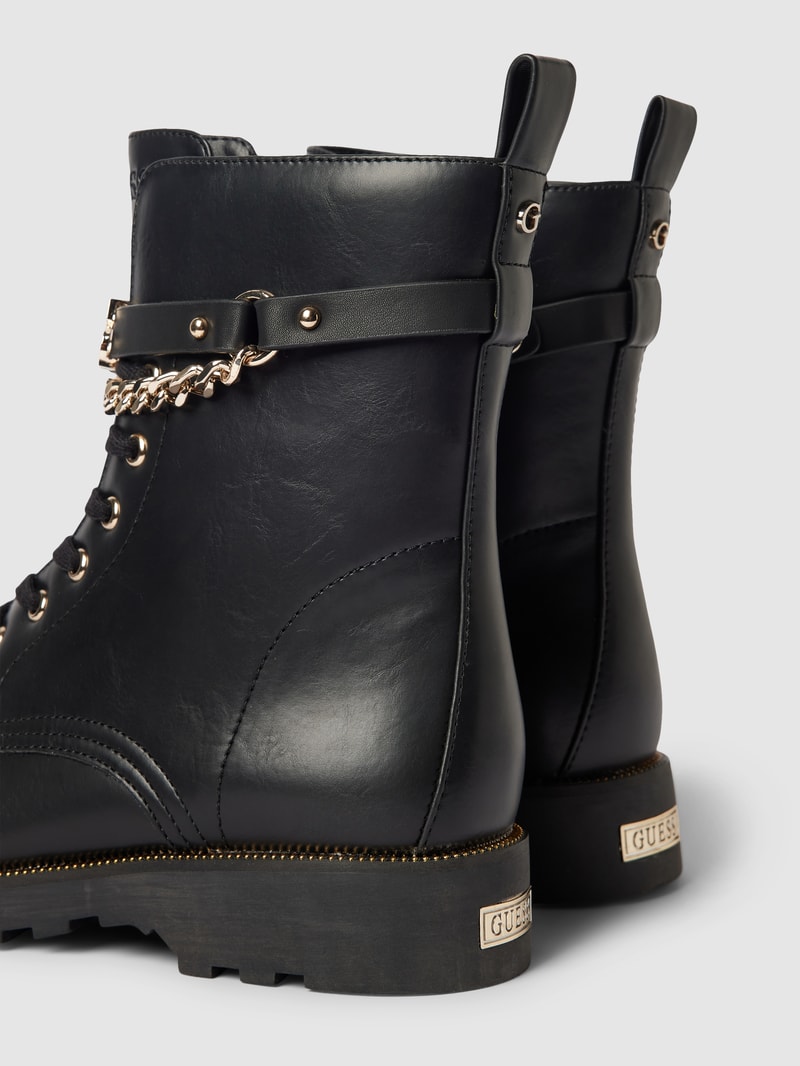 Boots mit Kettendetail Modell 'NINA' in schwarz