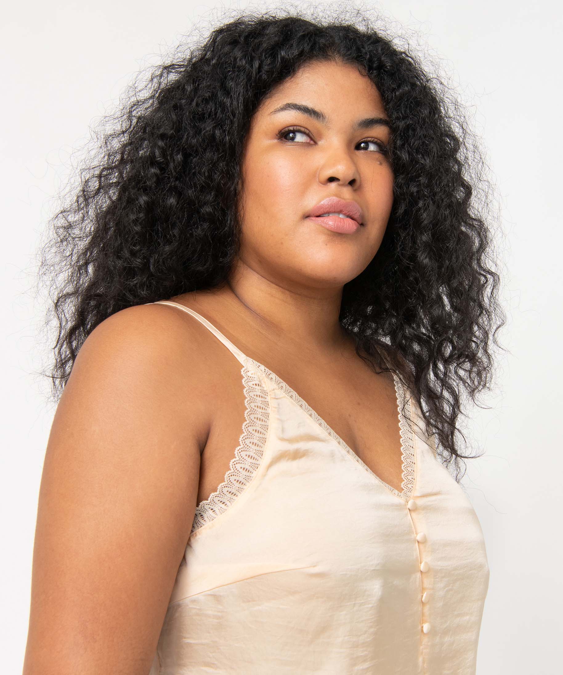 Débardeur femme grande taille en satin, viscose stretch et ... ecru | GEMO