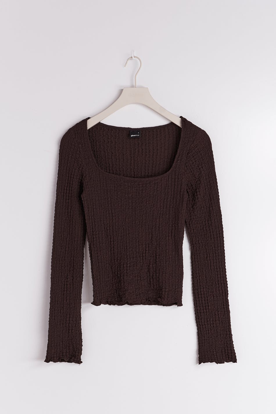 Textured square neck top