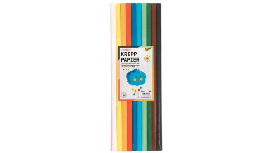 folia Krepppaper-Rollen 10er Basic-Set