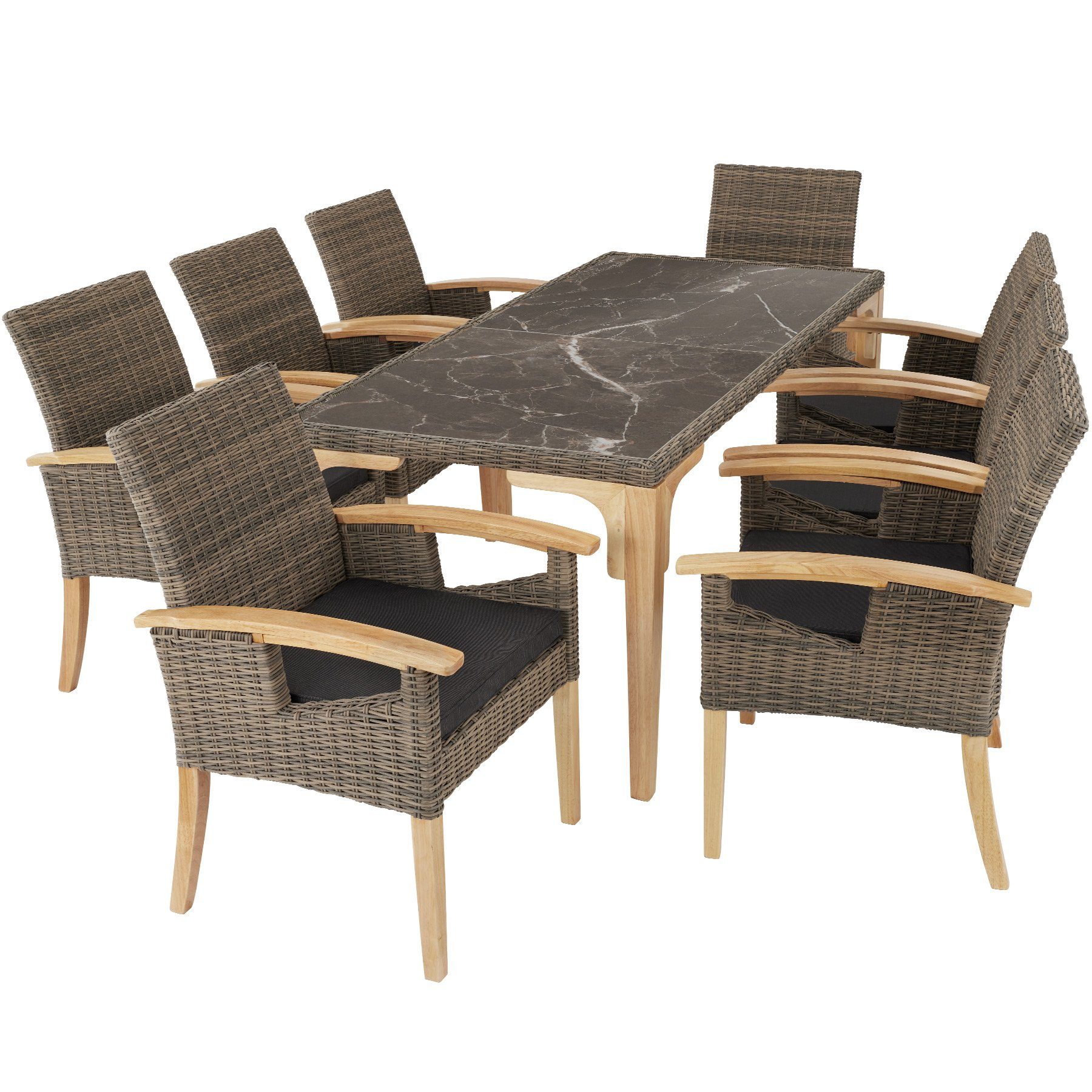 tectake Rattanstuhl Rosarno (1er, 1 St), Pflegeleicht