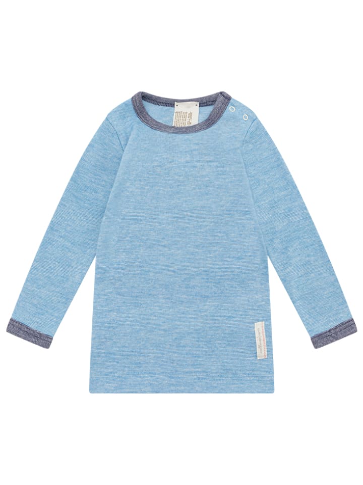 comazo earth Baby Shirt mit Wolle-Seide in Blau-Melange günstig kaufen
