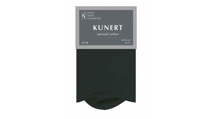 KUNERT Damen Socken mit Rollrand SENSUAL COTTON mit feinem Maschenbild Black