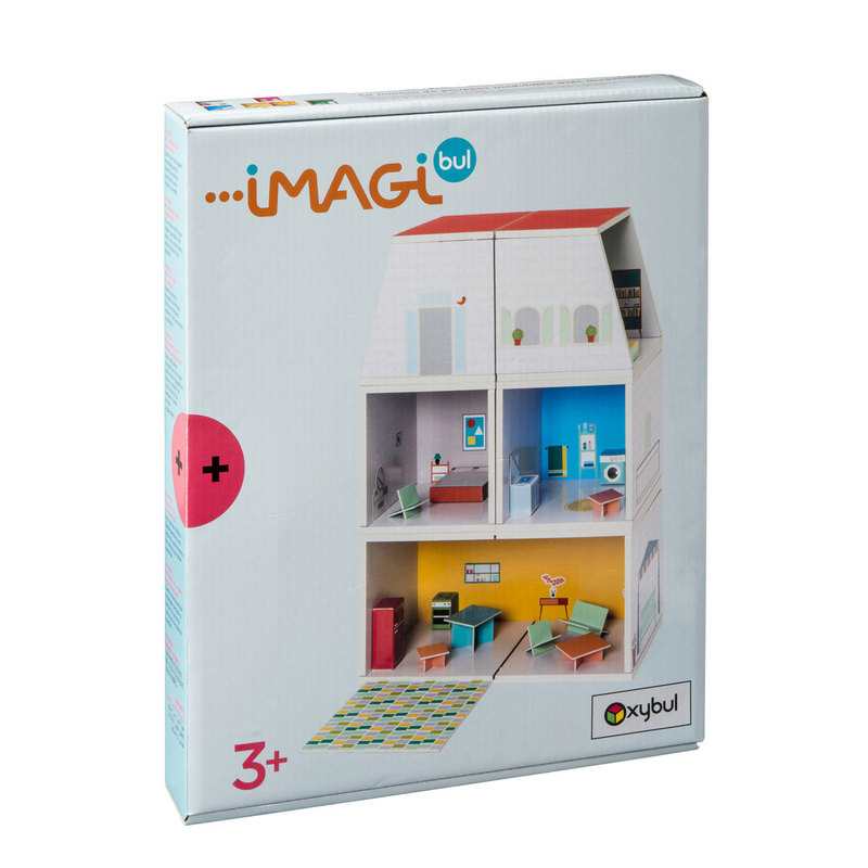 Maison de poupées modulable avec mobilier et stickers