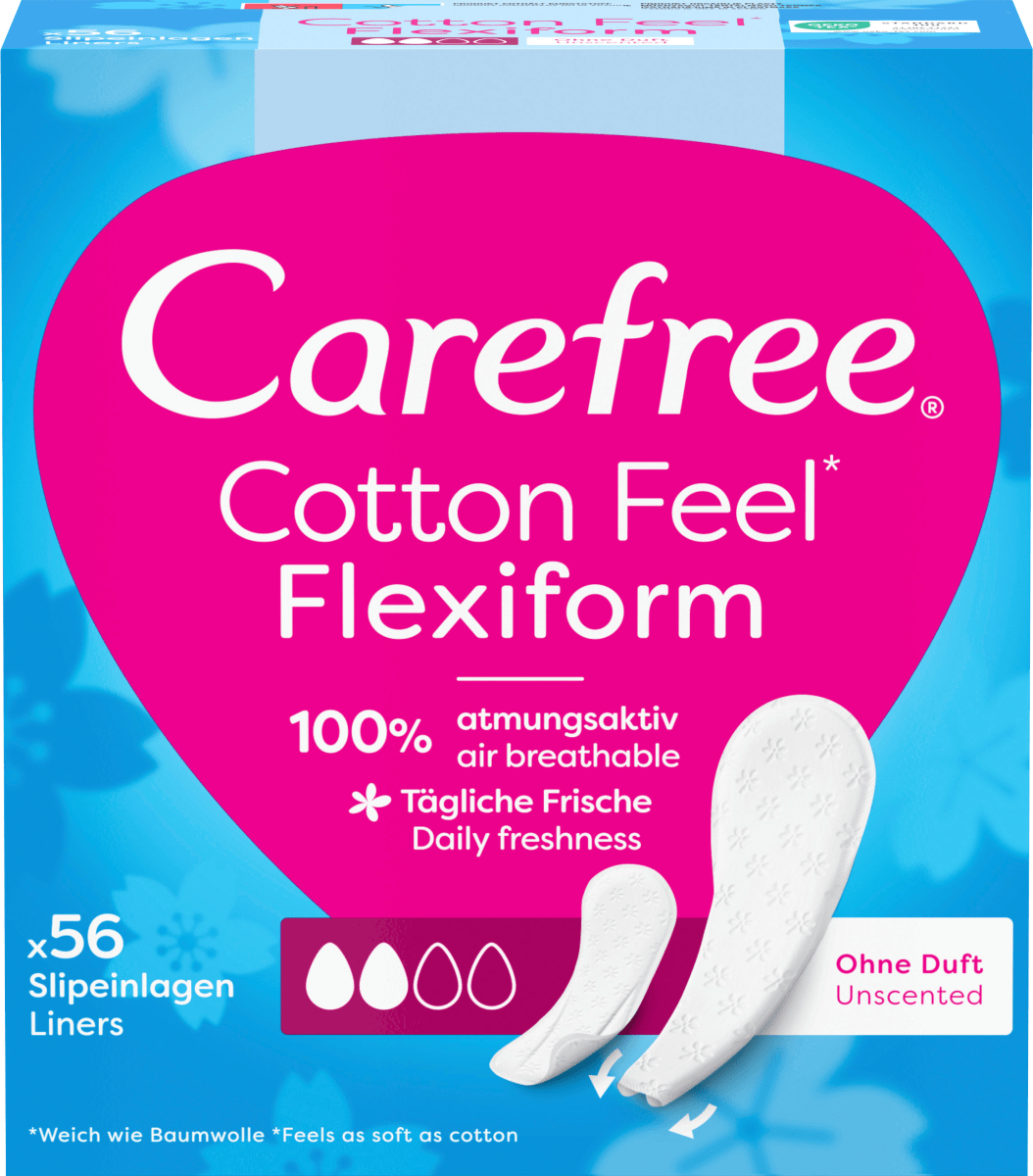 Slipeinlagen Cotton Feel Flexiform ohne Duft, 56 St