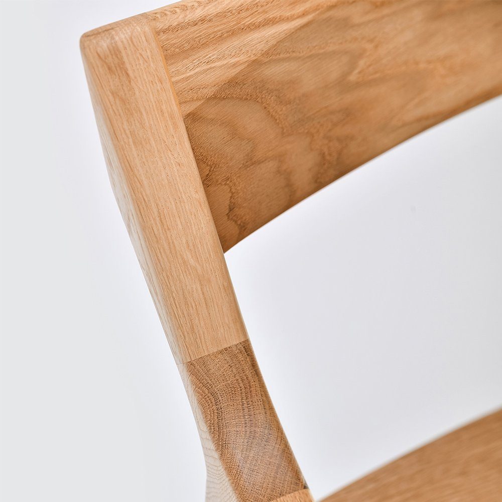 Mobello Stuhl Zeitloser Massiv Holz Designerstuhl, Bequemer Holzstuhl & Esszimmerstuhl, 52x53x80 cm