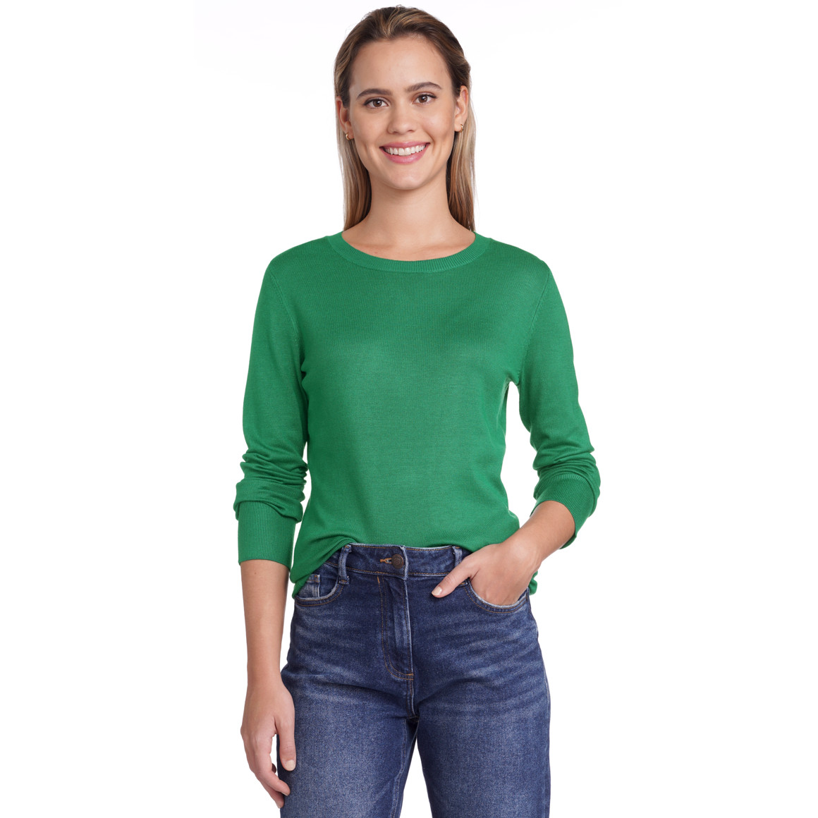 Damen Feinstrickpullover mit Rundhals