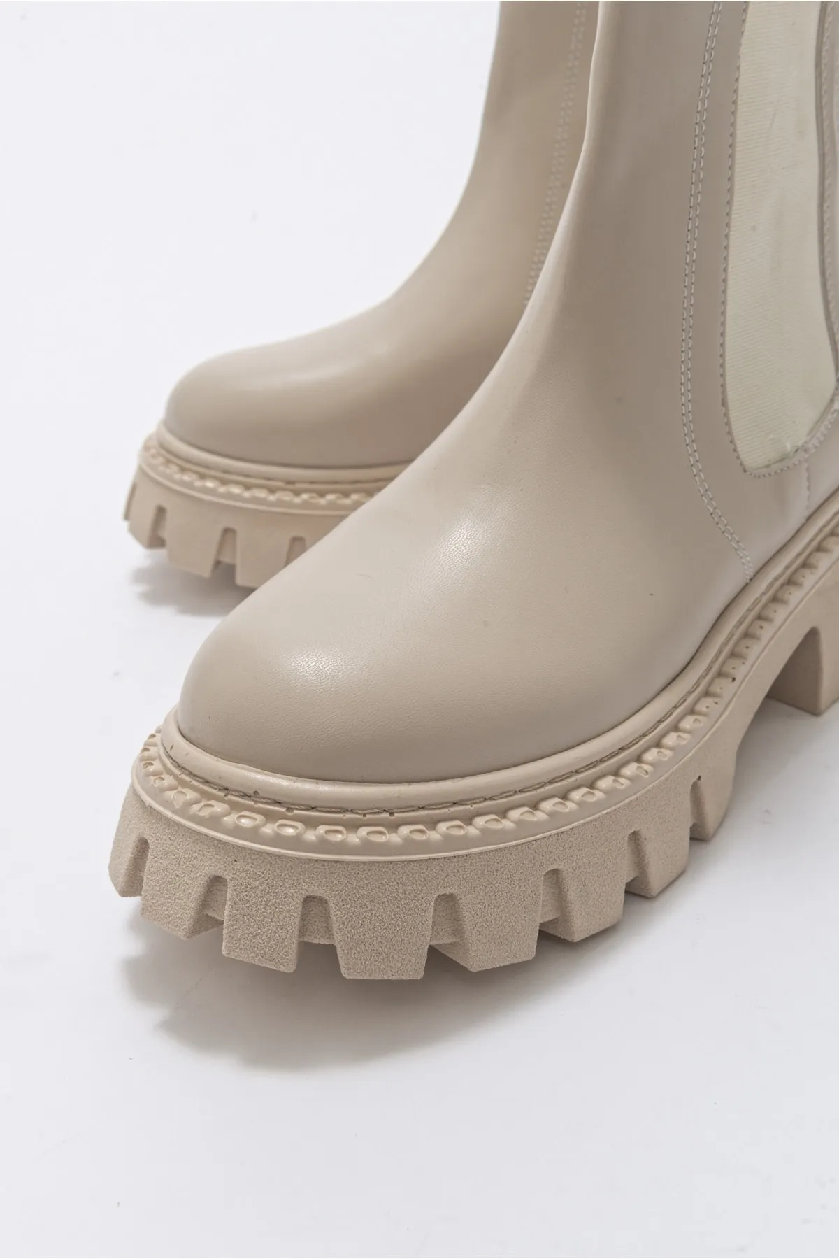 LuviShoes  Chap Beige Damenstiefel
