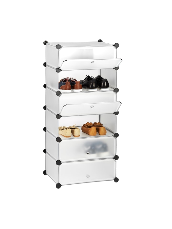 relaxdays Schuhschrank in Transparent - (B)49 x (H)107 x (T)37 cm günstig kaufen onesize