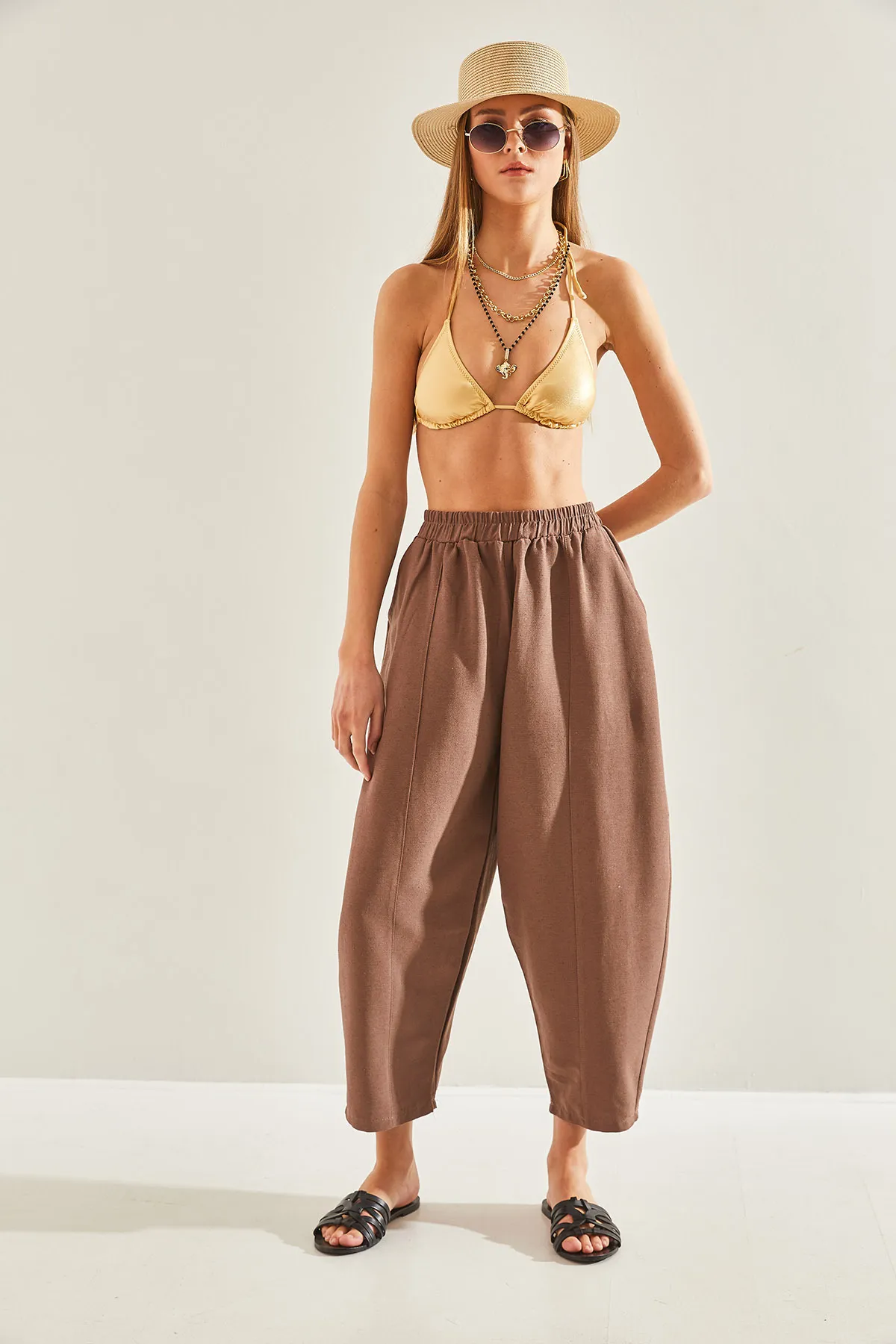 Bianco Lucci  Hose - Braun - Karottenhose