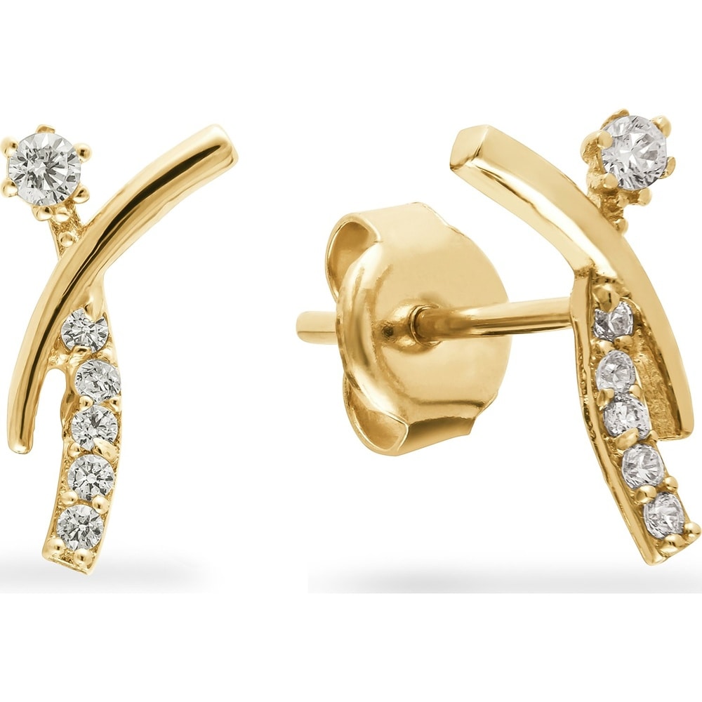 FAVS Boucles d'oreilles à fermoir à poussette 585 Or jaune Boucles d'oreilles